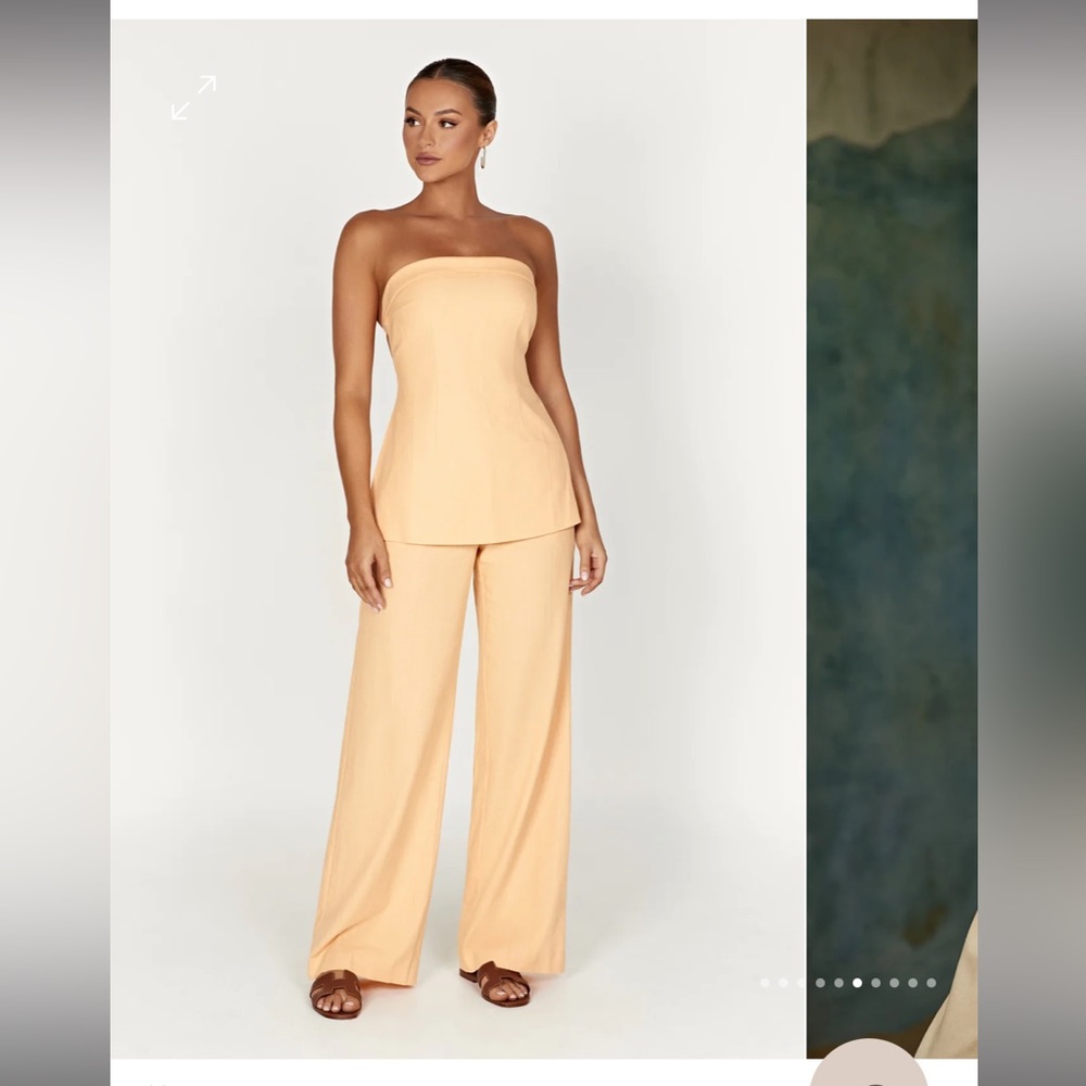 Meshki Aieleen Linen Strapless Top and pants